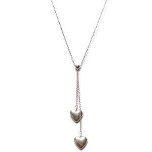 Tiffany & Co. Sterling Silver Double Heart Pendant Necklace